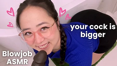 Shy Asian Coworker Cheats on her BF with a BBC -ASMR BJ